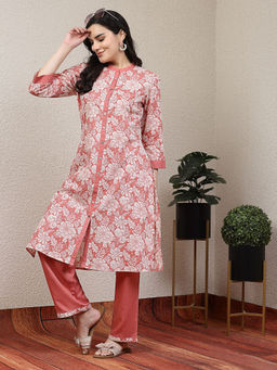 Nayam by lakshita - Women Pink Kurta with Pants (Set of 2)