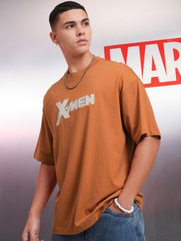 HIGHLANDER - Men Rust X-Man Crew Neck Oversized Drop Shoulder T-Shirt