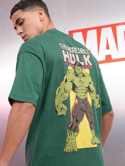 HIGHLANDER - Men Hulk Green Crew Neck Oversized Drop Shoulder T-Shirt