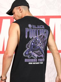 HIGHLANDER - Black Panther Men Black Oversized T-Shirt
