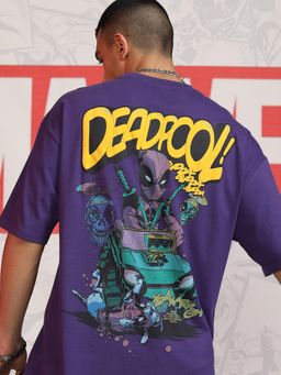 HIGHLANDER - Deadpool Men Crew Neck Oversized T- Shirt - Purple