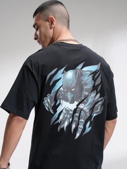 HIGHLANDER - Men Black Drop Shoulder Crew Neck T-Shirt