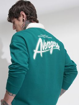 HIGHLANDER - Men Avengers Typography Printed Polo T-Shirt - Green