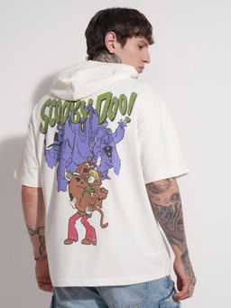 HIGHLANDER - Men Scooby Graphic Printed Hooded Neck T-Shirt - White
