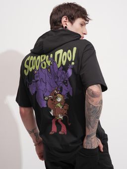 HIGHLANDER - Men Scooby Graphic Printed Hooded Neck T-Shirt - Black