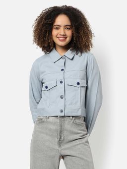 Campus Sutra - Womens Blue Regular Fit Denim Jacket