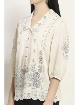 Rangriti - Women Natural Viscose Blend Straight Shirt