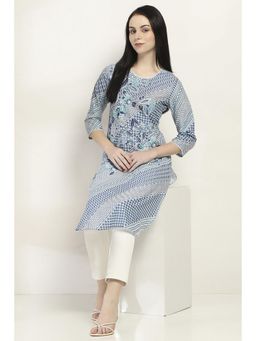 Rangriti - Women Indigo Cotton Straight Kurta