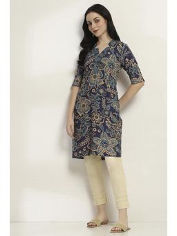 Rangriti - Women Indigo Viscose Rayon Straight Kurta