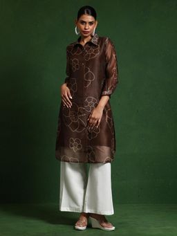 Varanga - Women Premium Bandhani Floral Printed Shirt Kurta
