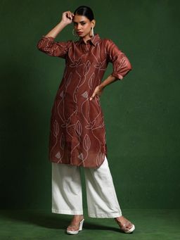 Varanga - Women Premium Bandhani Floral Printed Shirt Kurta
