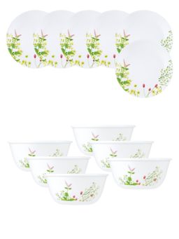Corelle - Asia Collection 12 Pc Basic / Mini / Starter Breakfast Set Katori - Provence Garden