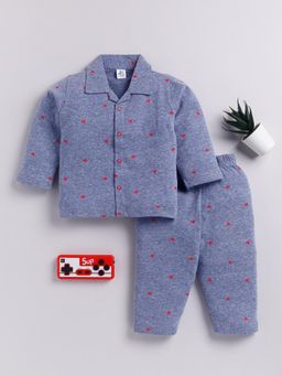Clt.s - Blue Printed Shirt and Pyjama (Set of 2)