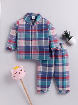 Clt.s - Blue Checks Shirt and Pyjama (Set of 2)