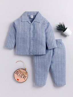 Clt.s - Blue Stripes Shirt and Pyjama (Set of 2)