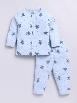 Clt.s - Blue Printed Shirt and Pyjama (Set of 2)