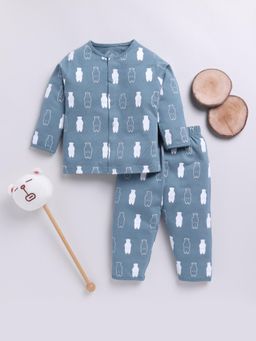 Clt.s - Blue Printed Shirt and Pyjama (Set of 2)