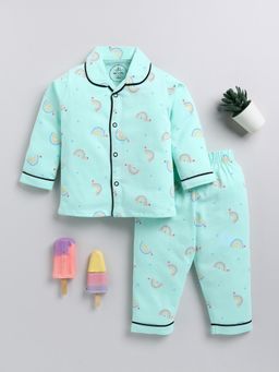 Clt.s - Green Printed Shirt and Pyjama (Set of 2)