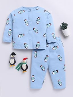 Clt.s - Blue Printed Shirt and Pyjama (Set of 2)