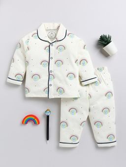 Clt.s - Cream Printed Shirt and Pyjama (Set of 2)