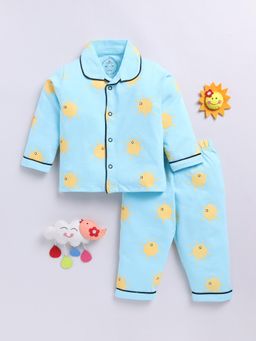 Clt.s - Blue Printed Shirt and Pyjama (Set of 2)