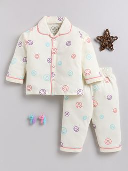 Clt.s - Cream Printed Shirt and Pyjama (Set of 2)