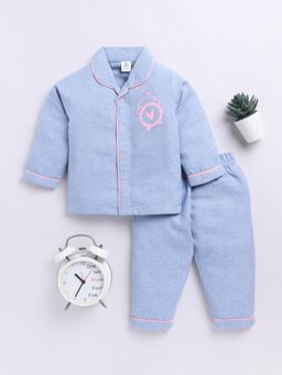 Clt.s - Blue Printed Shirt and Pyjama (Set of 2)