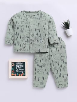 Clt.s - Green Printed Shirt and Pyjama (Set of 2)