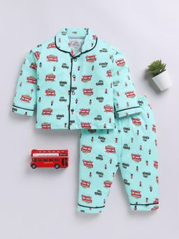 Clt.s - Green Printed Shirt and Pyjama (Set of 2)
