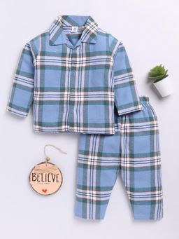 Clt.s - Blue Checks Shirt and Pyjama (Set of 2)