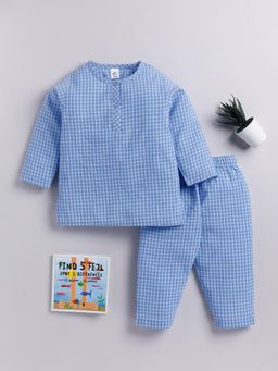 Clt.s - Blue Checks Shirt and Pyjama (Set of 2)