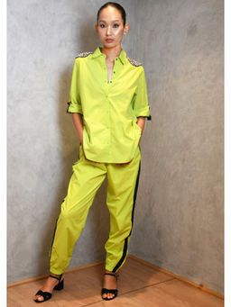 Richaa Goenka - Neon Green Cotton Jogger With Pant