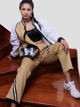 Richaa Goenka - Beige and White Cotton Co-ord
