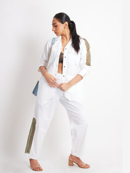 Richaa Goenka - White Cotton Cutwork Co-ord