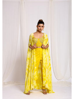 Ellemora - Luminous Tie-Dye Trio pant With Blouse and Shrug