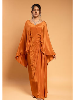 Ellemora - Ochre Mustard Drape Skirt and Blouse