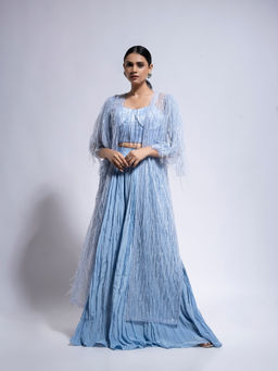 Ellemora - Pleated Palazzo With Shrug and Blouse