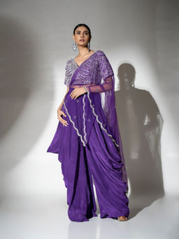 Ellemora - Regal Purple Drape Skirt and Blouse