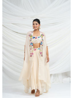 Ellemora - Three Piece Off White Top With Skirt and Shrug