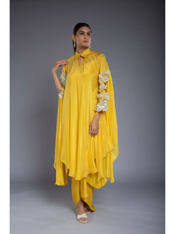Ellemora - Yellow Drape Skirt With Kaftan and Inner