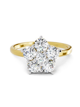 Sparkles - Gold Lab Grown 6 Diamond Floral Ring 14Kt 1.13Ct