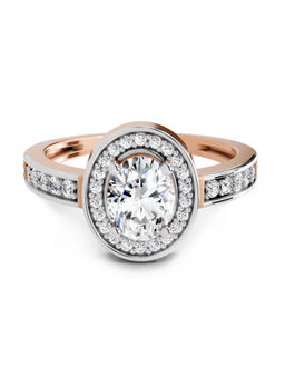 Sparkles - Rose Gold Lab Grown 33 Diamond Oval Ring 14Kt 1.1Ct