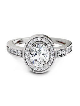 Sparkles - White Gold Lab Grown 33 Diamond Oval Ring 14Kt 1.1Ct