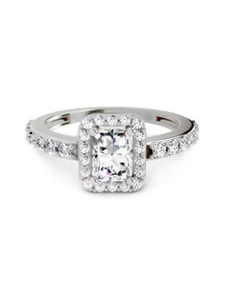 Sparkles - White Gold Lab Grown 33 Diamond Square Ring 14Kt 1.23Ct