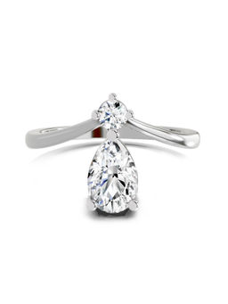 Sparkles - White Gold Lab Grown 2 Diamond Pear Ring 14Kt 1.03Ct