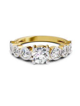 Sparkles - Gold Lab Grown 9 Diamond Round Ring 14Kt 1.13Ct