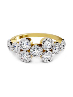Sparkles - Gold Lab Grown 9 Diamond Round Ring 14Kt 1.13Ct