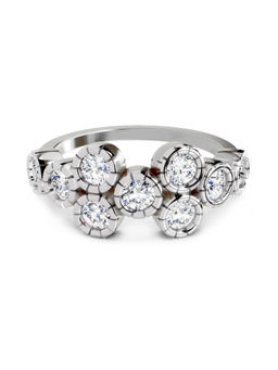 Sparkles - White Gold Lab Grown 9 Diamond Round Ring 14Kt 1.13Ct