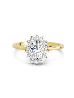 Sparkles - Gold Lab Grown 15 Diamond Oval Ring 14Kt 0.97Ct