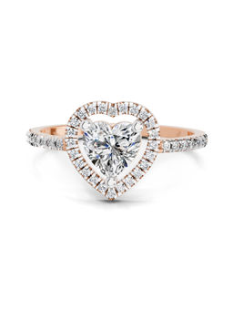 Sparkles - Rose Gold Lab Grown 43 Diamond Heart Ring 14Kt 0.97Ct
